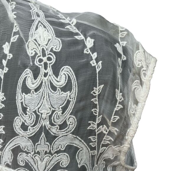 Dolce Vita Kloey Silk Embroidery Lace Mini Dress Size Large White Fit & Flare - Picture 11 of 14